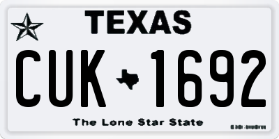 TX license plate CUK1692