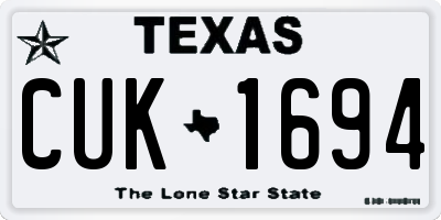 TX license plate CUK1694