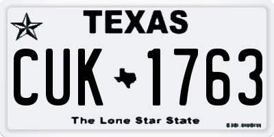 TX license plate CUK1763