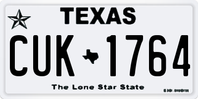 TX license plate CUK1764