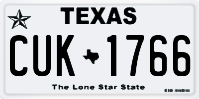 TX license plate CUK1766