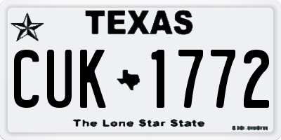 TX license plate CUK1772