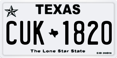 TX license plate CUK1820