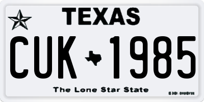 TX license plate CUK1985