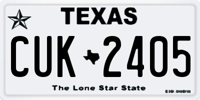 TX license plate CUK2405