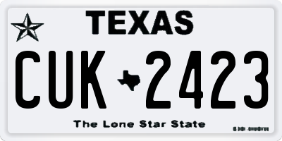 TX license plate CUK2423