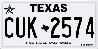 TX license plate CUK2574