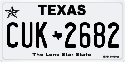 TX license plate CUK2682