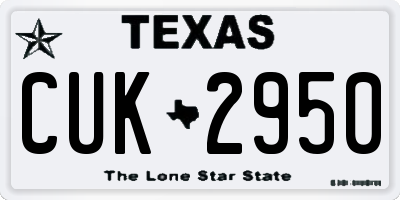 TX license plate CUK2950