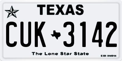 TX license plate CUK3142