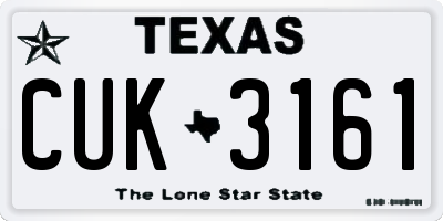 TX license plate CUK3161