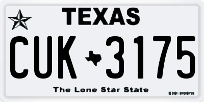 TX license plate CUK3175