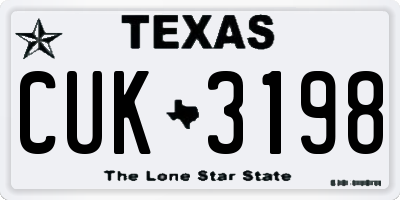 TX license plate CUK3198