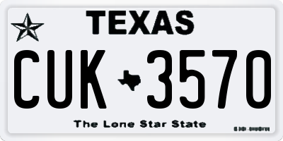 TX license plate CUK3570