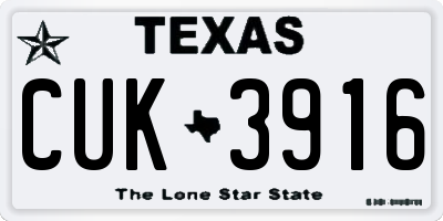 TX license plate CUK3916