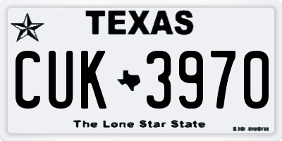 TX license plate CUK3970