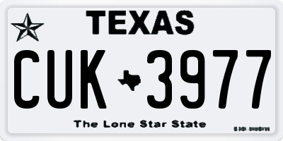 TX license plate CUK3977