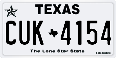TX license plate CUK4154