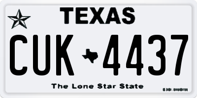 TX license plate CUK4437