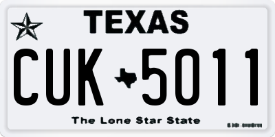 TX license plate CUK5011