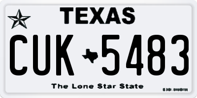 TX license plate CUK5483