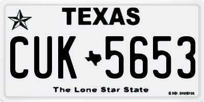 TX license plate CUK5653