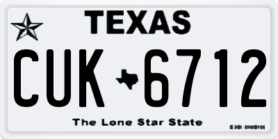 TX license plate CUK6712