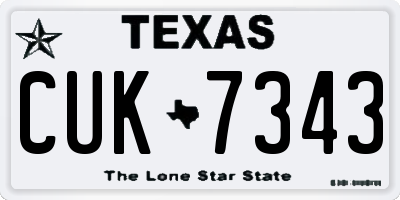 TX license plate CUK7343