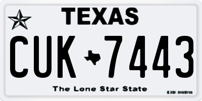 TX license plate CUK7443