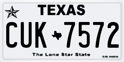 TX license plate CUK7572