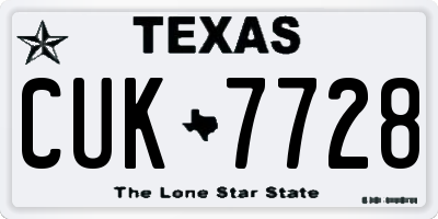 TX license plate CUK7728