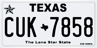 TX license plate CUK7858