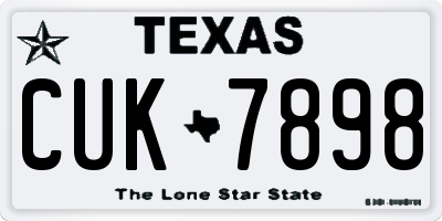TX license plate CUK7898