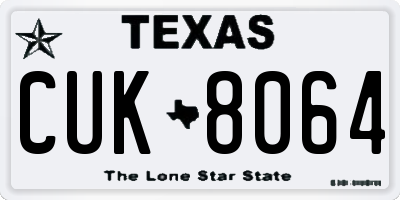TX license plate CUK8064