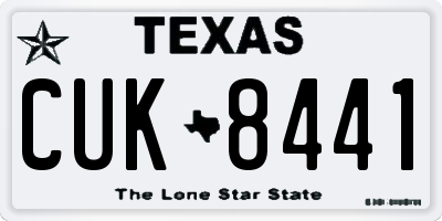 TX license plate CUK8441