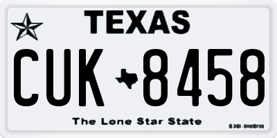 TX license plate CUK8458