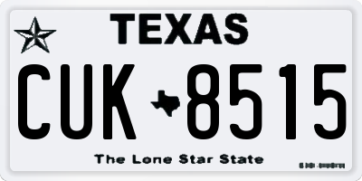 TX license plate CUK8515