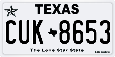 TX license plate CUK8653