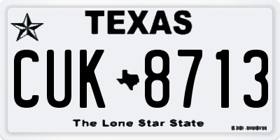 TX license plate CUK8713