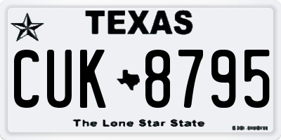 TX license plate CUK8795