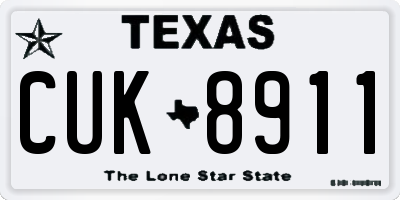 TX license plate CUK8911