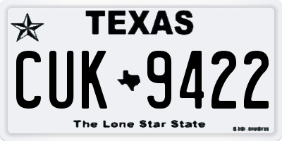 TX license plate CUK9422