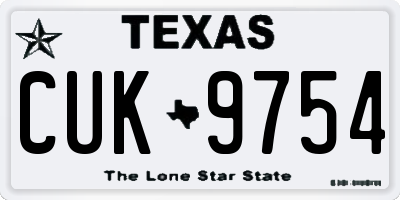 TX license plate CUK9754