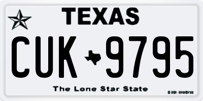 TX license plate CUK9795