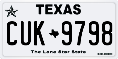 TX license plate CUK9798