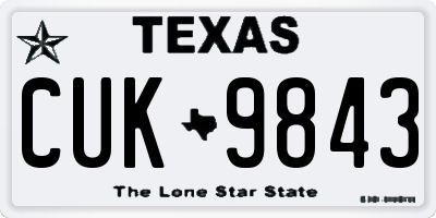 TX license plate CUK9843