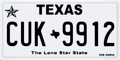 TX license plate CUK9912