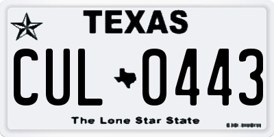 TX license plate CUL0443