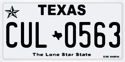 TX license plate CUL0563