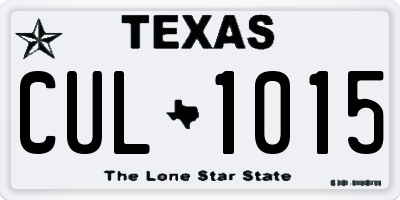 TX license plate CUL1015